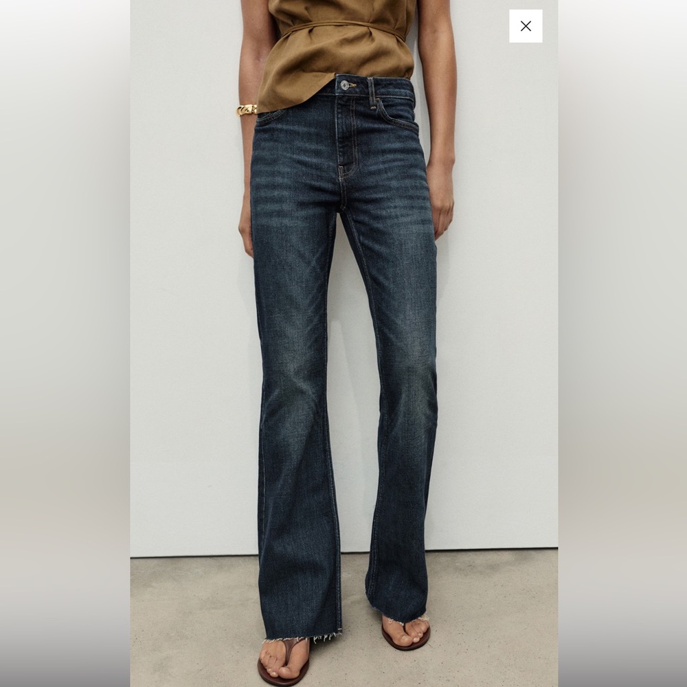 Mango Dark Blue Flare Jeans